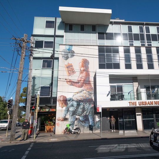 A wall displaying a public artwork - a full audio and text description is given on in this page